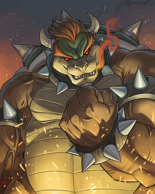 《超级玛丽》游戏角色插画：Bowser Koopa(库巴)