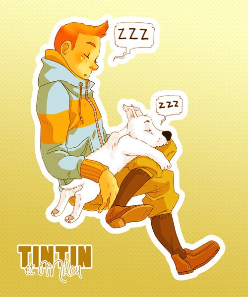 丁丁历险记人物插画：丁丁(Tintin)