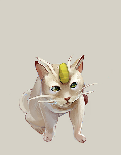 口袋妖怪角色插画: 喵喵(Meowth)