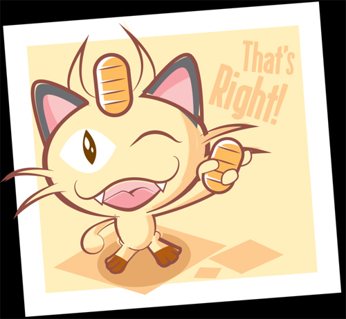 口袋妖怪角色插画: 喵喵(Meowth)