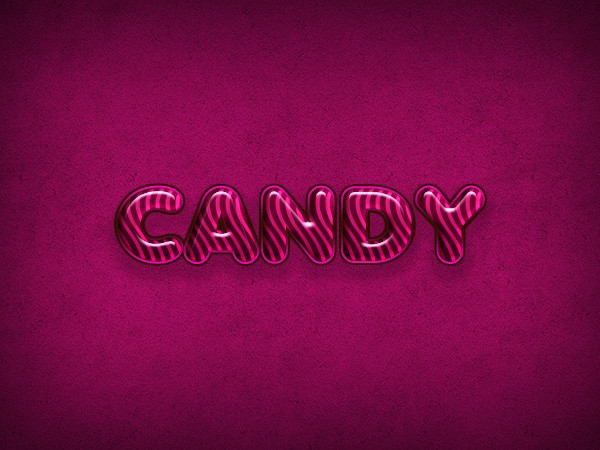 利用图层样式及图案制作剔透的紫色糖果字