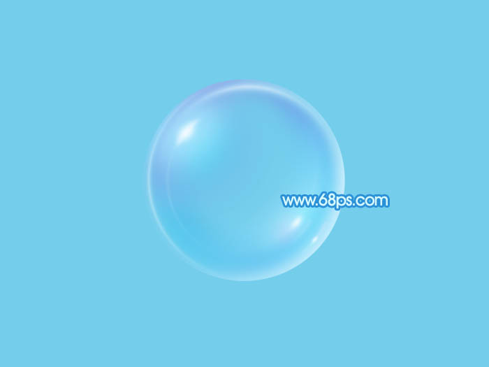 Photoshop制作漂亮的淡蓝色透明泡泡