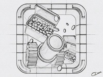 手绘素描图标设计
