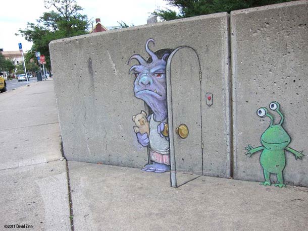 David Zinn 有趣的街头涂鸦作品