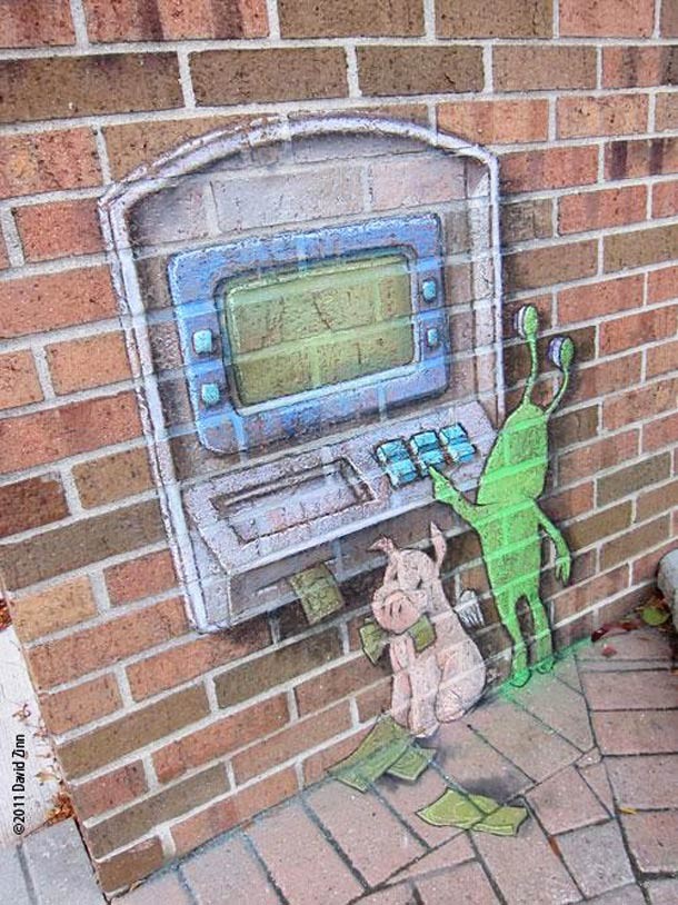 David Zinn 有趣的街头涂鸦作品