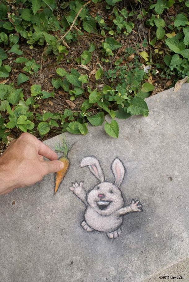 David Zinn 有趣的街头涂鸦作品