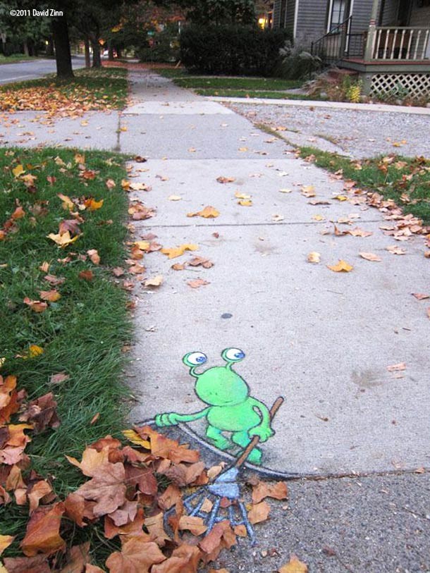 David Zinn 有趣的街头涂鸦作品