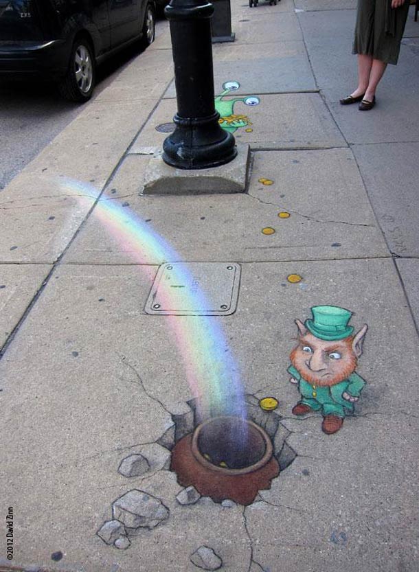 David Zinn 有趣的街头涂鸦作品