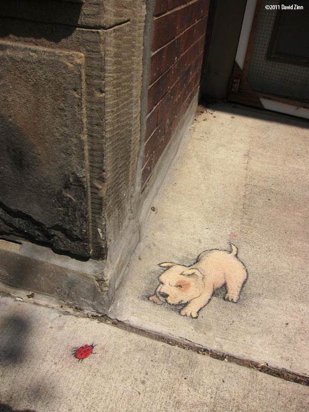 David Zinn 有趣的街头涂鸦作品