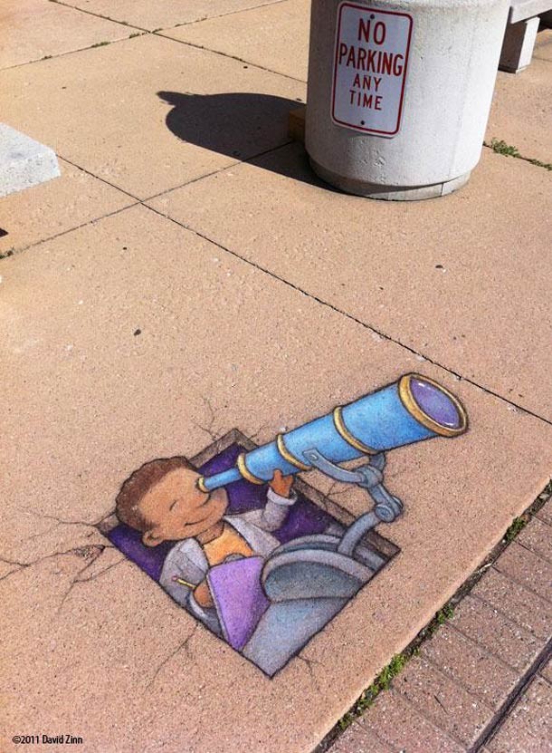 David Zinn 有趣的街头涂鸦作品