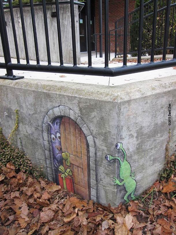 David Zinn 有趣的街头涂鸦作品