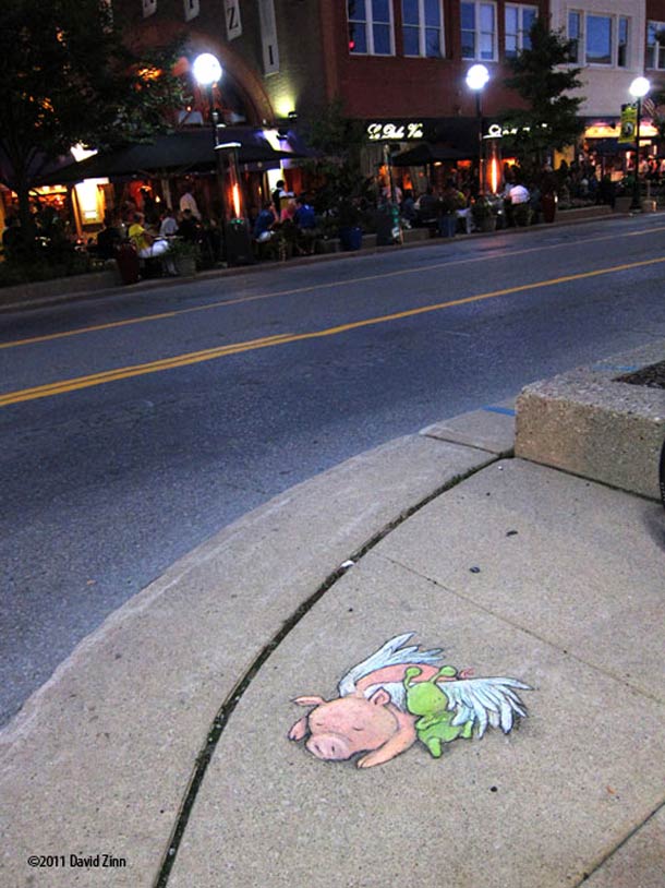 David Zinn 有趣的街头涂鸦作品