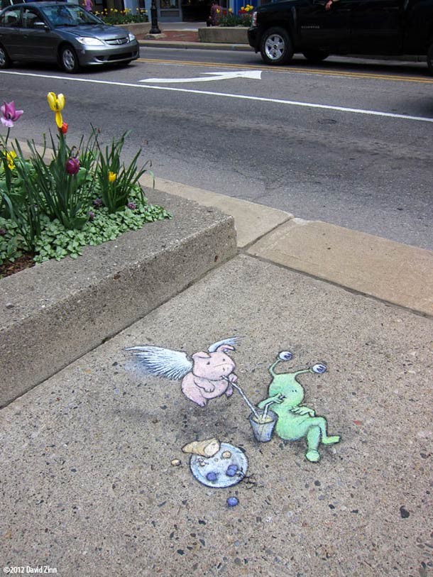 David Zinn 有趣的街头涂鸦作品