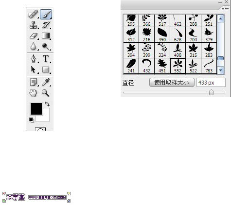 利用画笔及描边路径制作漂亮的金色树叶字