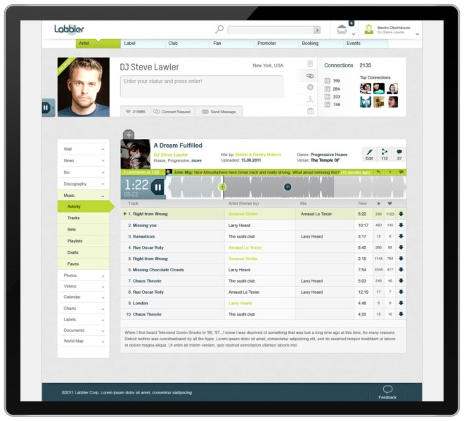 Labbler音乐社区网站界面设计