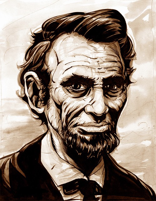 人物肖像插画：美国总统亚伯拉罕·林肯(Abraham Lincoln)