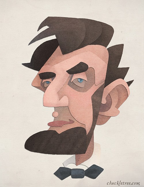 人物肖像插画：美国总统亚伯拉罕·林肯(Abraham Lincoln)