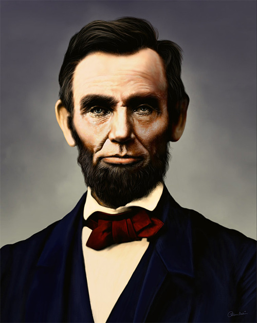 人物肖像插画：美国总统亚伯拉罕·林肯(Abraham Lincoln)