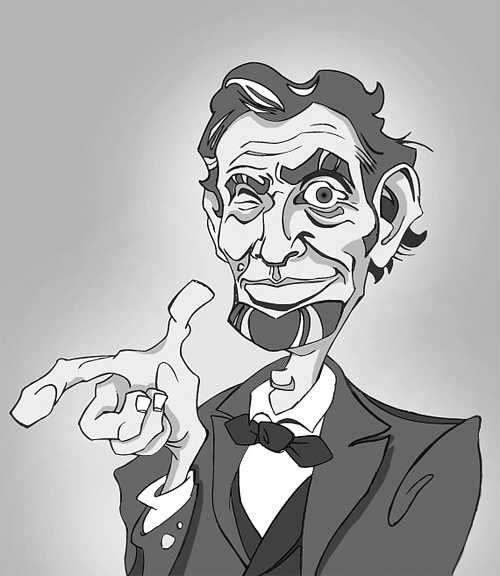 人物肖像插画：美国总统亚伯拉罕·林肯(Abraham Lincoln)