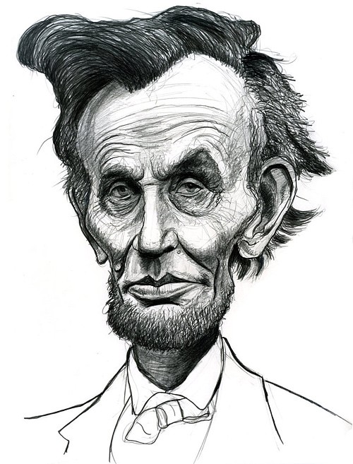 人物肖像插画：美国总统亚伯拉罕·林肯(Abraham Lincoln)