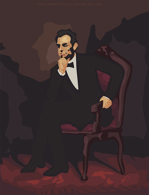 人物肖像插画：美国总统亚伯拉罕·林肯(Abraham Lincoln)