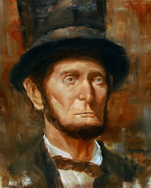 人物肖像插画：美国总统亚伯拉罕·林肯(Abraham Lincoln)