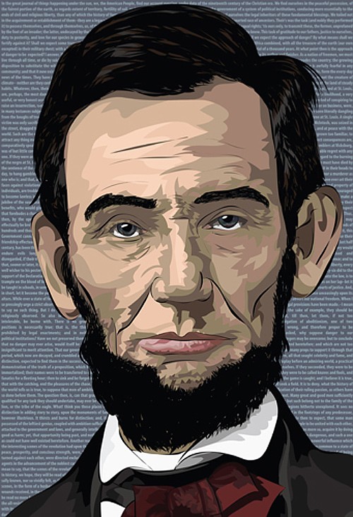 人物肖像插画：美国总统亚伯拉罕·林肯(Abraham Lincoln)