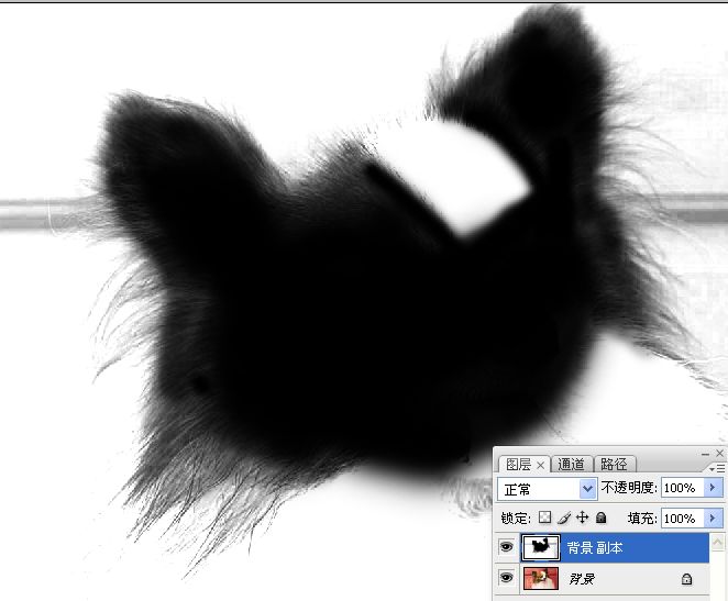 利用PS通道混合器及画笔抠出毛发较多的宠物狗
