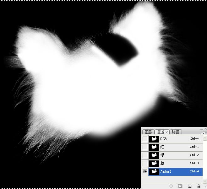 利用PS通道混合器及画笔抠出毛发较多的宠物狗