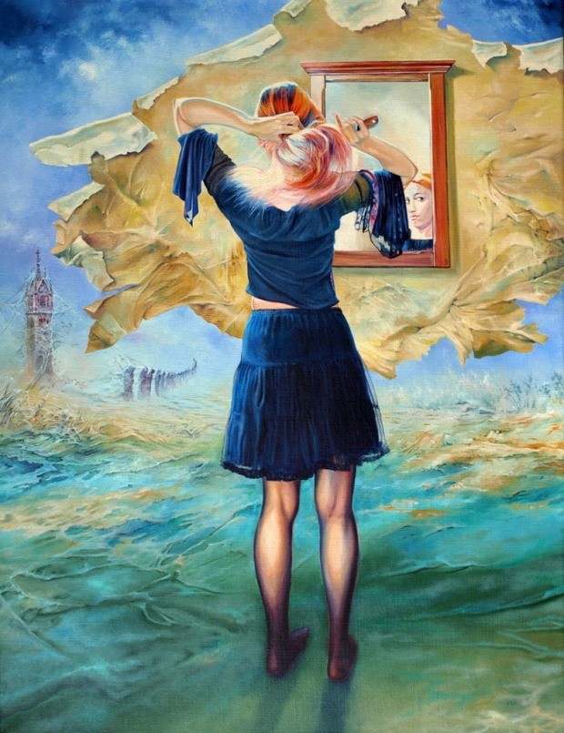 波兰Wlodzimierz Kuklinski女性人物绘画作品
