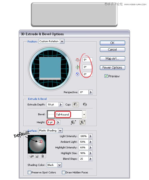 Illustrator使用3D效果制作质感的网页按钮