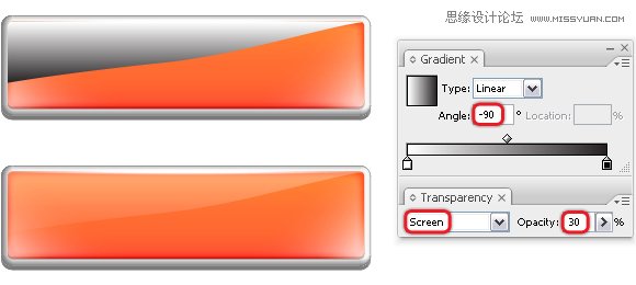 Illustrator使用3D效果制作质感的网页按钮