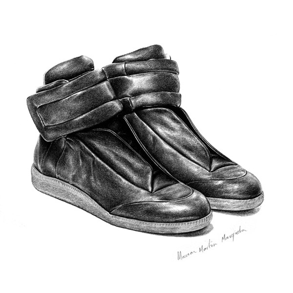 T.S Abe鞋子系列铅笔画作品