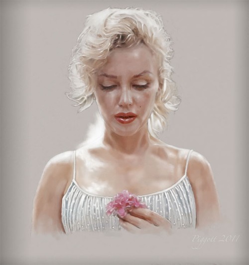 人物插画欣赏：好莱坞性感女神玛丽莲·梦露(Marilyn Monroe)