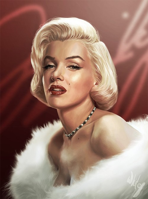 人物插画欣赏：好莱坞性感女神玛丽莲·梦露(Marilyn Monroe)