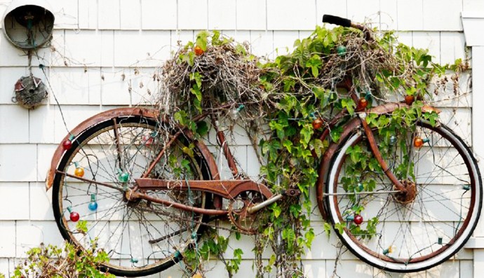 创意十足的旧自行车环保再利用