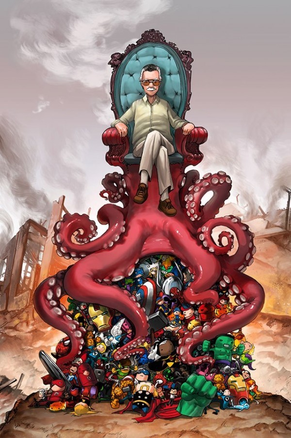 人物插画欣赏：美国漫画大师斯坦李(Stan Lee)