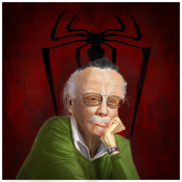 人物插画欣赏：美国漫画大师斯坦李(Stan Lee)