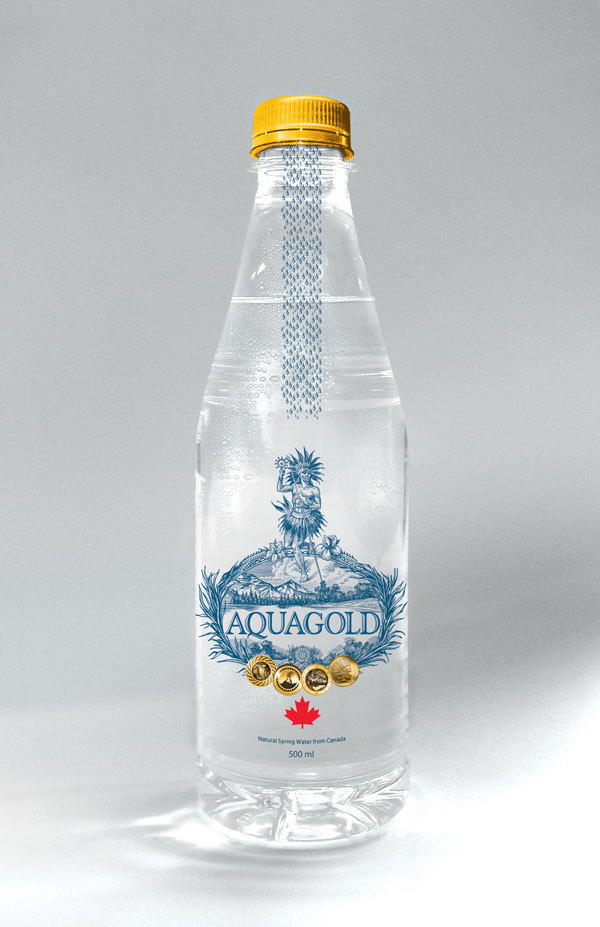 包装设计欣赏：加拿大天然泉水Aquagold
