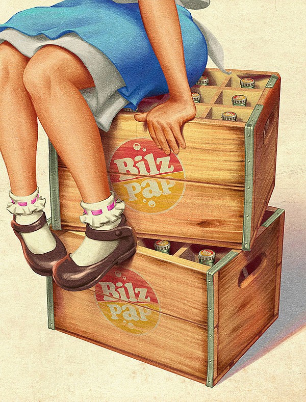 Oscar Ramos：Bilz & Pap苏打水复古风格插画海报