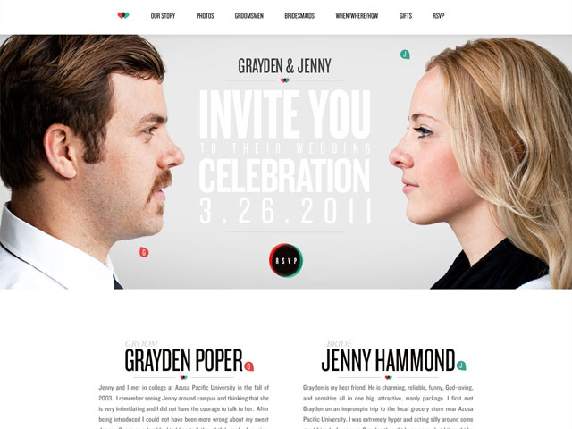国外25个创意个人婚礼网站设计