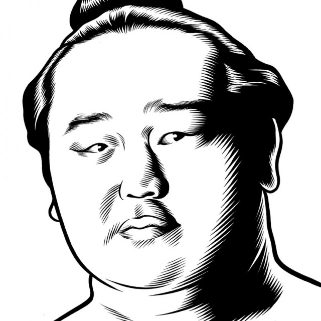 Charles Burns黑白人物肖像插画