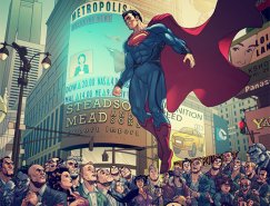 超级英雄人物插画: 超人 钢铁之躯