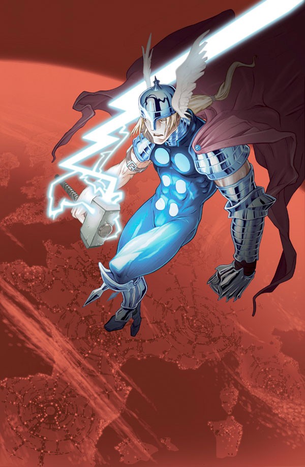 漫画英雄人物插画：雷神托尔Thor