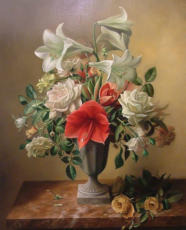 比利时Pieter Wagemans花卉静物油画作品