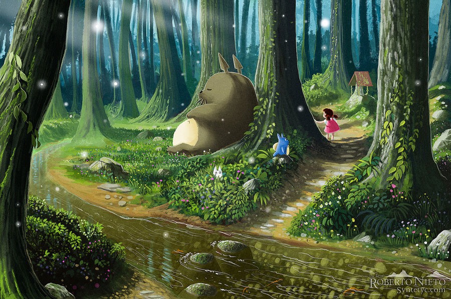 动漫角色插画欣赏：龙猫(Totoro)