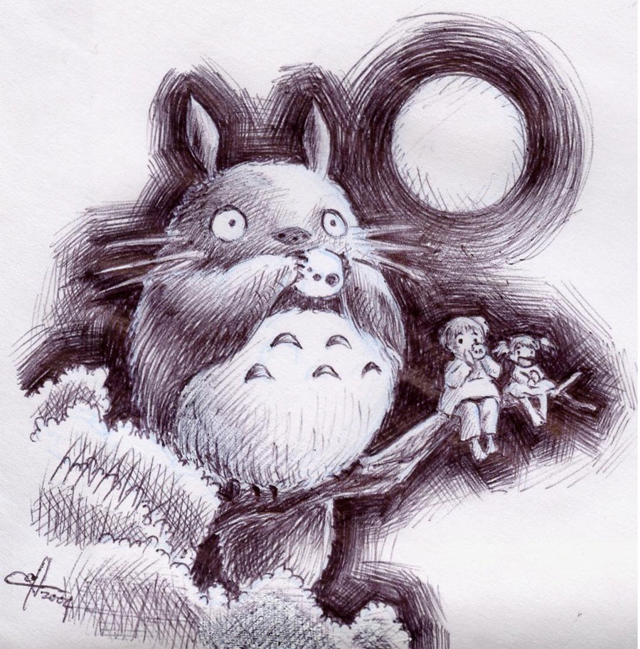 动漫角色插画欣赏：龙猫(Totoro)