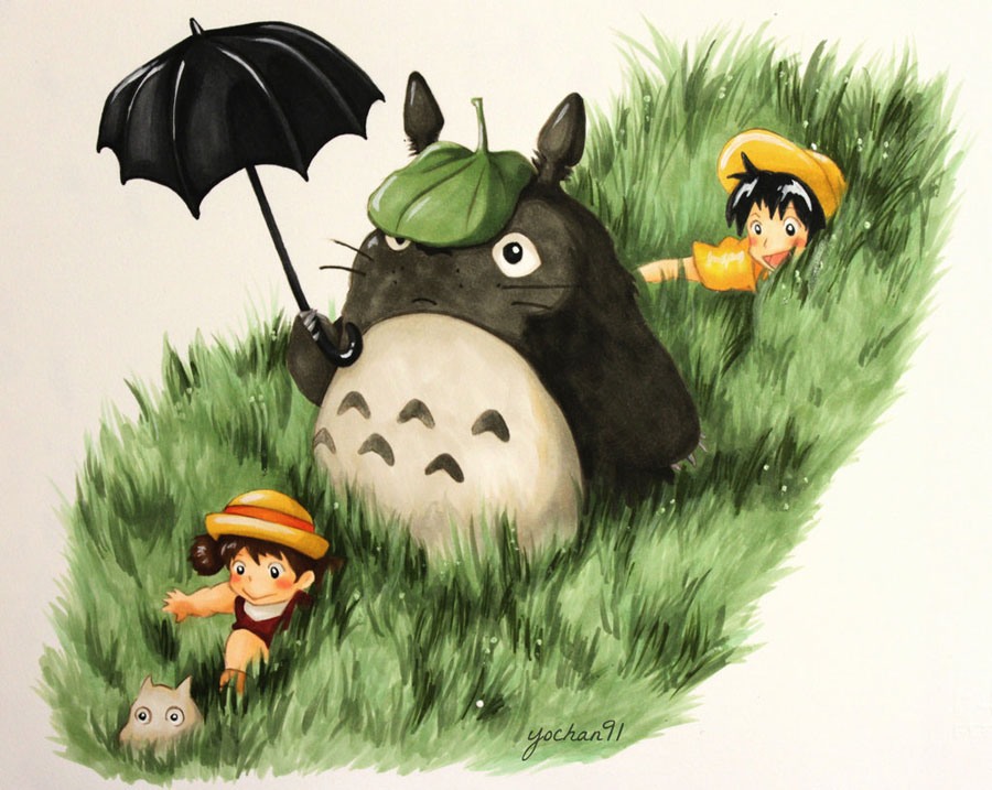 动漫角色插画欣赏：龙猫(Totoro)