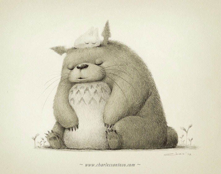 动漫角色插画欣赏：龙猫(Totoro)