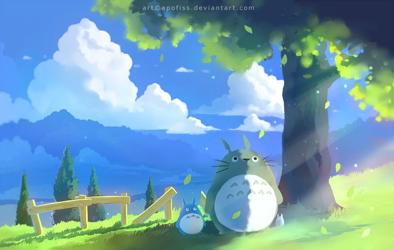 动漫角色插画欣赏：龙猫(Totoro)